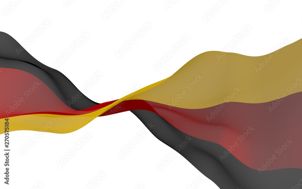Flag of Germany. Wide format 3D illustration. State symbol of the Federal Republic of Germany. 3D rendering