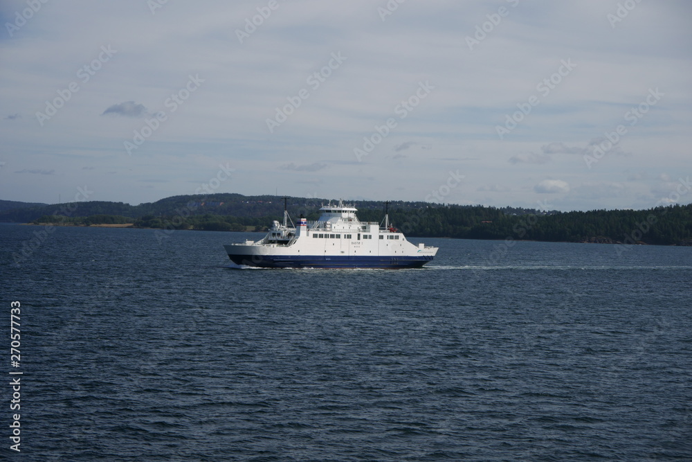 Ferry crossing norwegian lake
