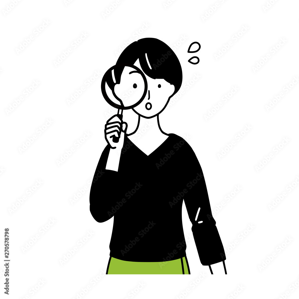 Illustration of a woman who checks. Illustration of a woman who checks.