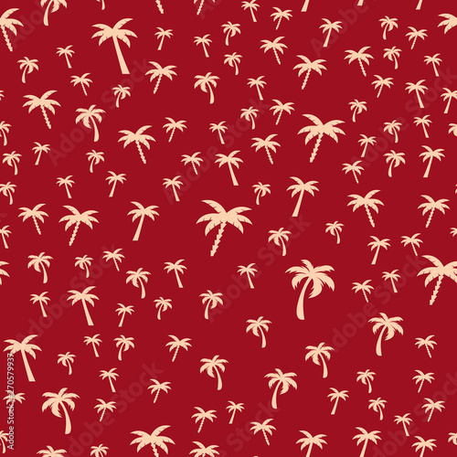 Coconut palm tree. Summer Tropical vector Seamless pattern