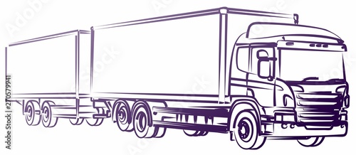 A sketch of the long truck with the trailer.