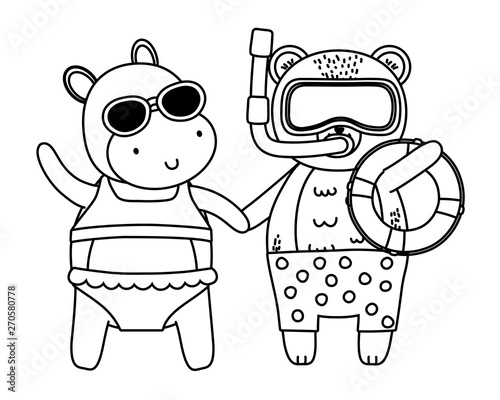 summer vacation relax cartoon vector illustration