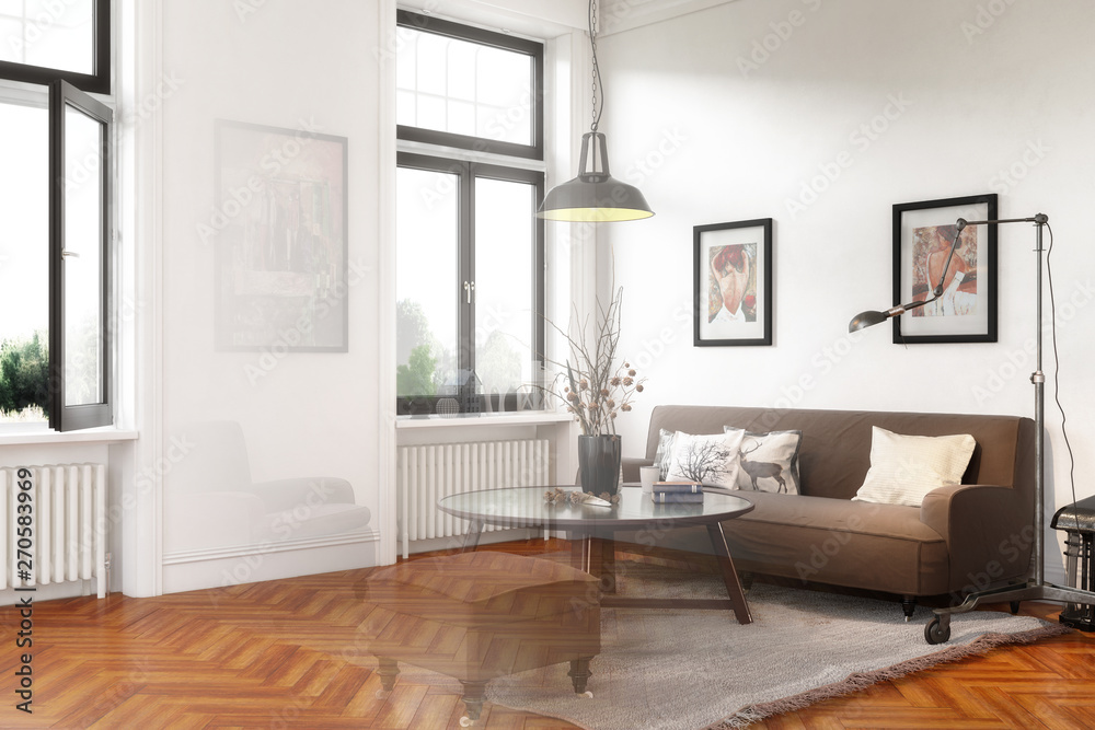 Retro Style Apartment (vision) - 3d visualization Retro Style Apartment (vision) - 3d visualization