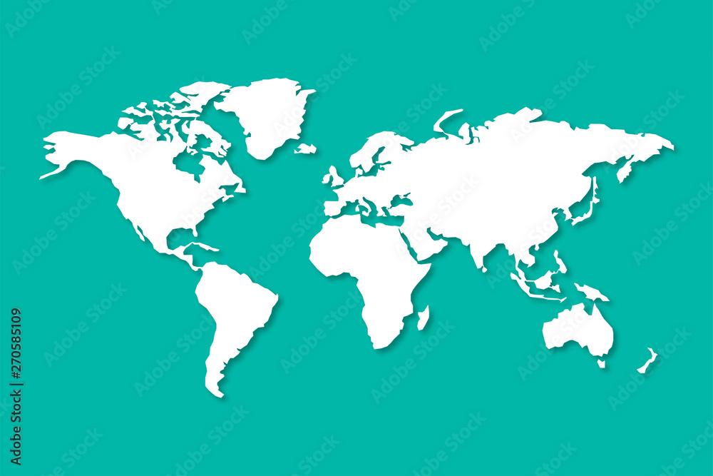 world map with shadow in flat style world map with shadow in flat style