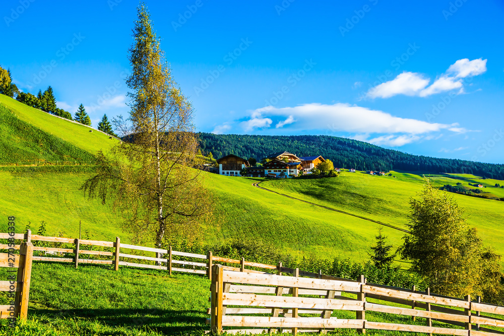 The wooden fence along pasture