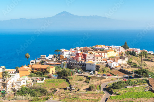 Agulo is a municipalities of the Canary Island of La Gomera. The well-preserved, original village of Agulo is the main town of the municipality. In the back, the Pico del Teide on Tenerife photo