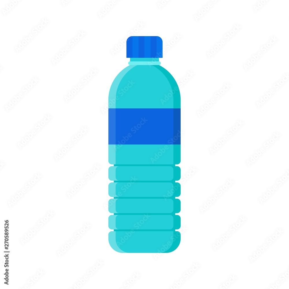 Plastic bottle vector illustration, flat style icon Plastic bottle vector illustration, flat style icon