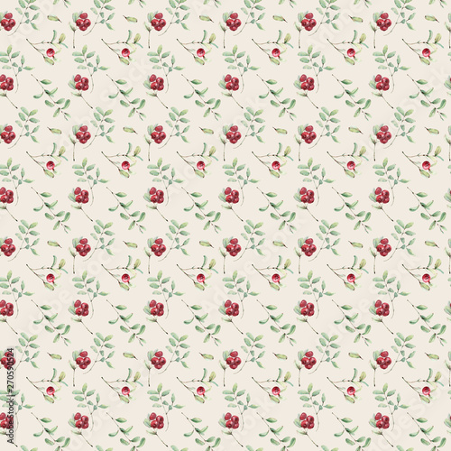 Watercolor forest seamless pattern.