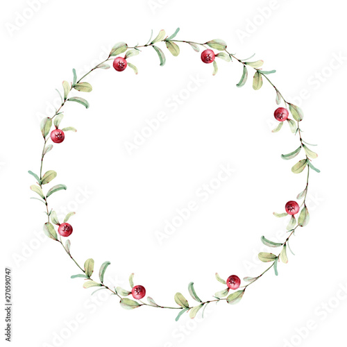 Elegant watercolor flowers circle frame