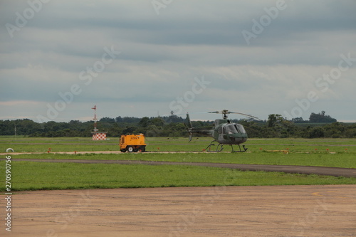 helicopter in field photo