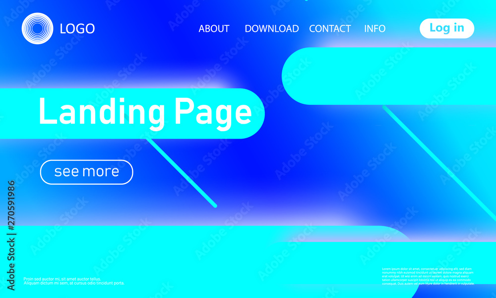 Naklejka premium Website landing page. Material design.