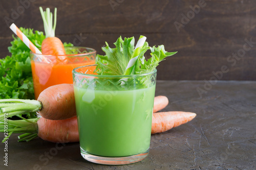 Useful vegetable juice from green vegetables. detox.