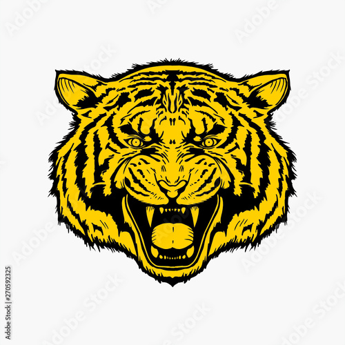 Hand Drawn Tiger Head Vector