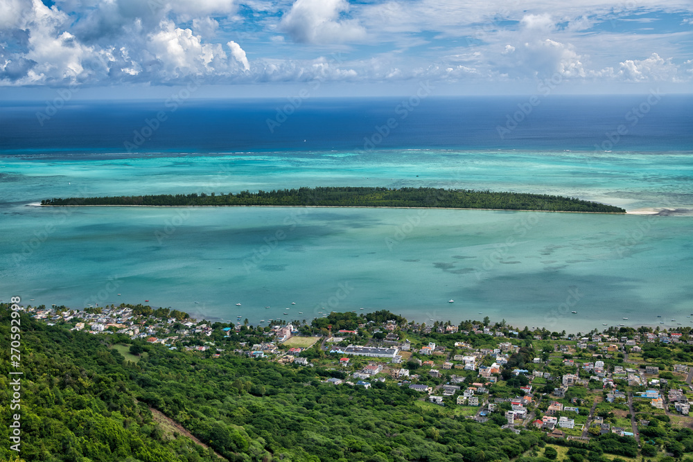 Ile Aux Benitiers, aerial view from Mauritius mountain Ile Aux Benitiers, aerial view from Mauritius mountain