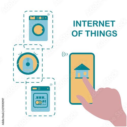Using smart technology at home. Internet of things