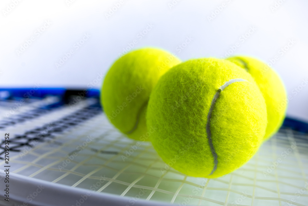 ball and tennis racket