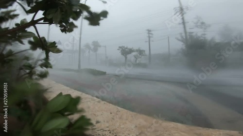 Powerful Wind And Rain In Hurricane Eye Wall Lashes Camera - Maria