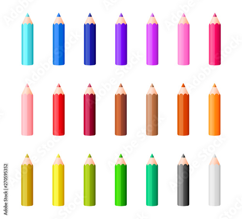 Big collection of rainbow colored pencils plus black and white