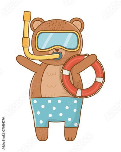 cute animal enjoying summer time cartoon