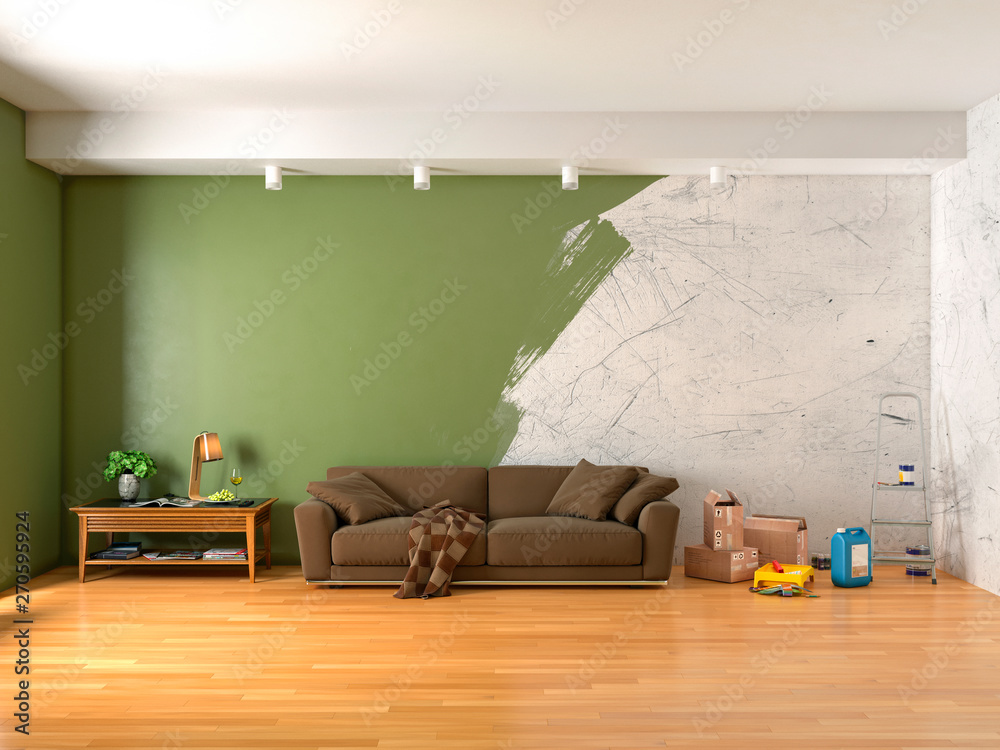 Fotografie room repair interior 3d illustration
