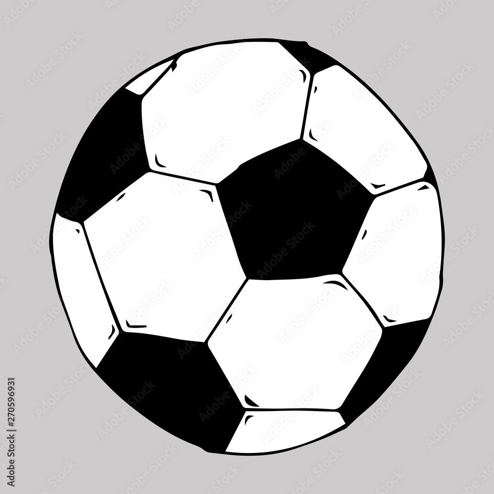 Ball icon. Vector illustration of a soccer ball. Hand drawn ball for playing soccer. Ball icon. Vector illustration of a soccer ball. Hand drawn ball for playing soccer.