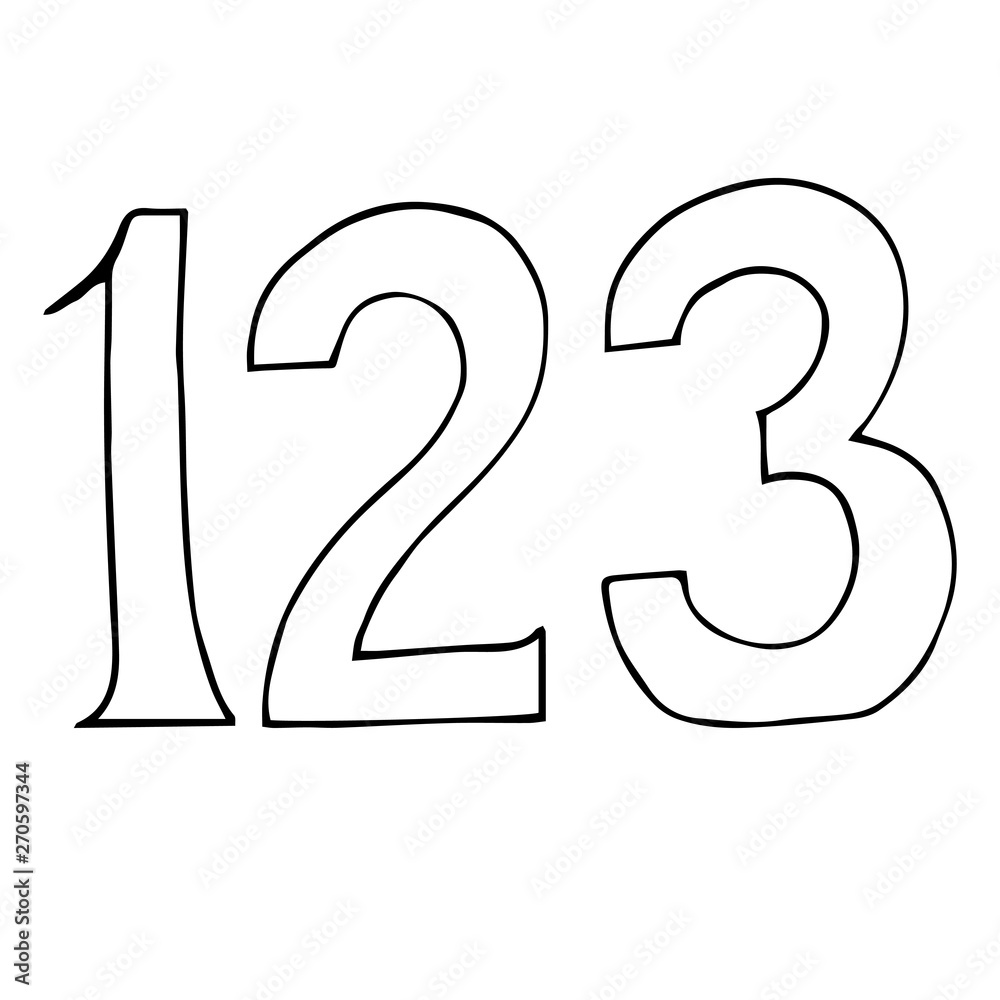 Numbers one two three 1 2 3 Stock Illustration