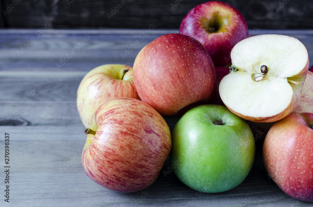 lots of apples red and green on blue background lots of apples red and green on blue background