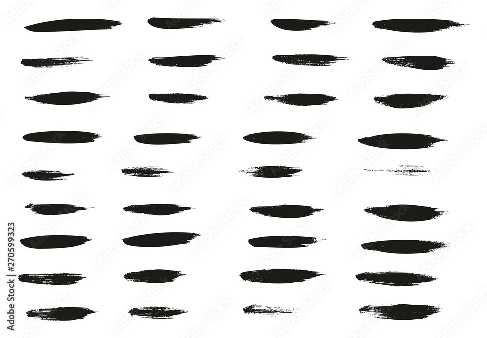 Calligraphy Paint Thin Brush Lines High Detail Abstract Vector Background Set 68