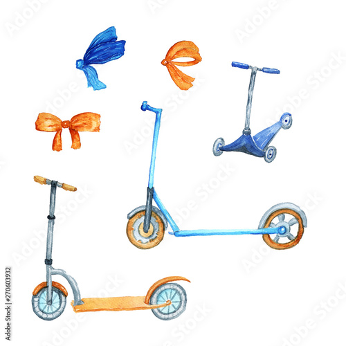 Set of children scooter