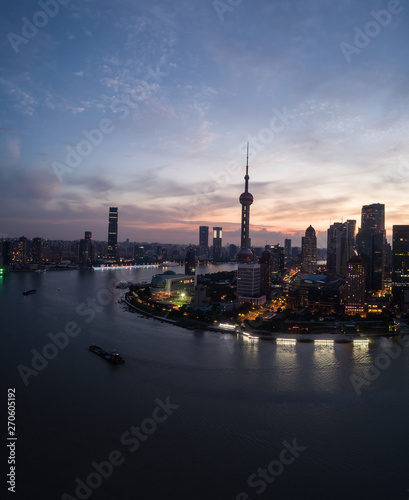 Aerial view over The Bund, Shanghai