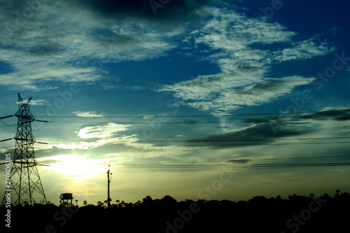 sunset over a field