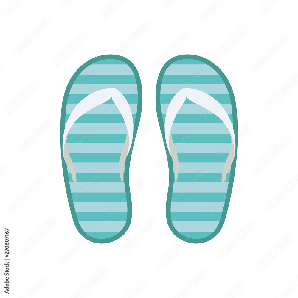 striped beach sandals on white background striped beach sandals on white background