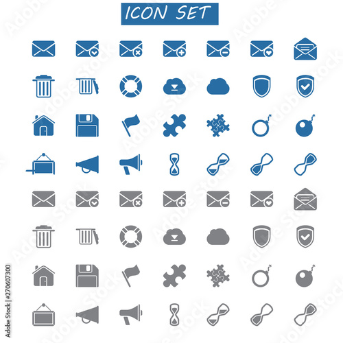 Set Of Vector Icon ,Message Icon ,Dustbin Icon,Mike Icon Security Icon 