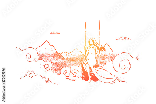 Innocence, loneliness and solitude, freedom abstract metaphor
