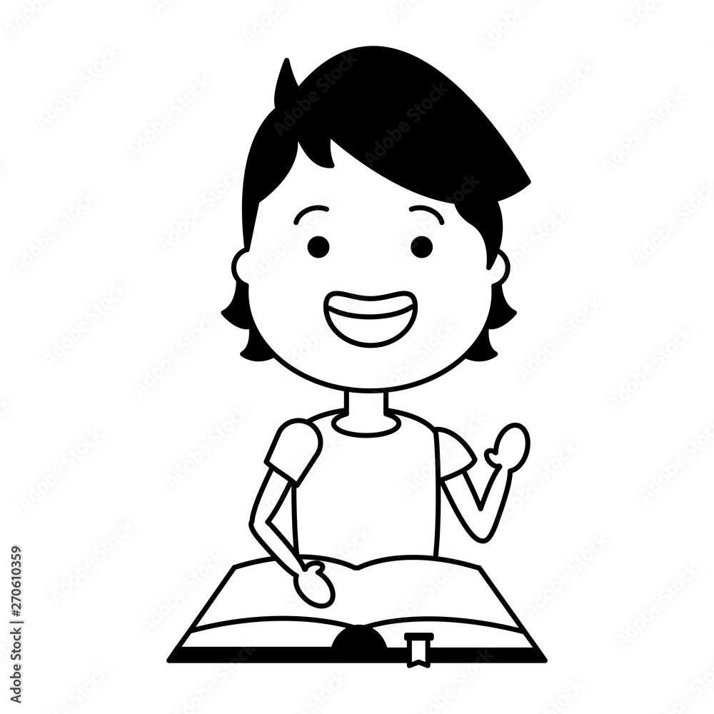 young man with open book icon young man with open book icon