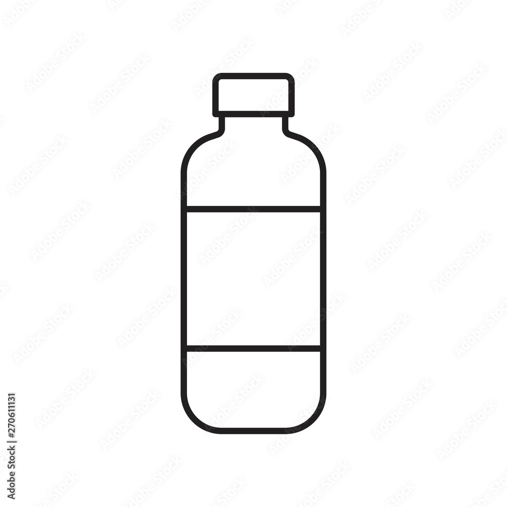 Plastic bottle vector illustration, line style icon