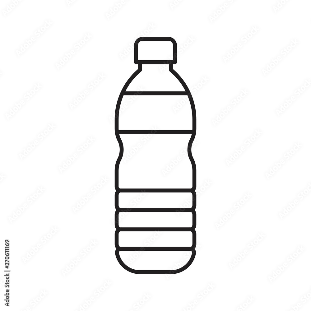 Plastic bottle vector illustration, line style icon