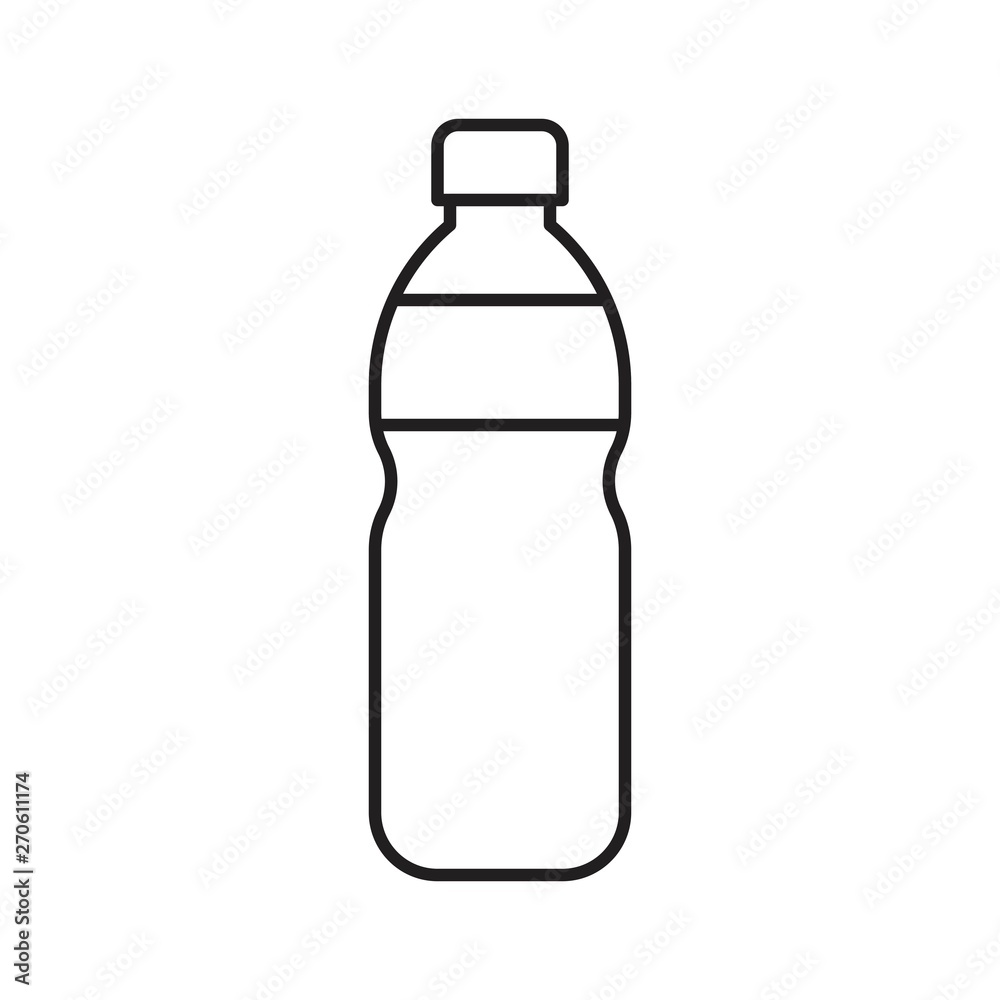 Plastic bottle vector illustration, line style icon