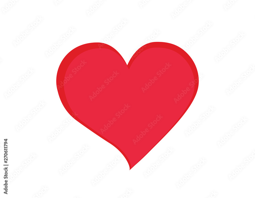 Vector red heart icon. President Valentino, love, romance, happiness. Icon.