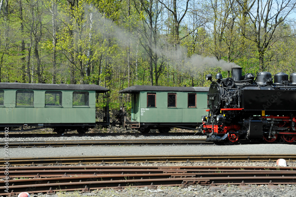 Obraz premium zittauer schmalspurbahn, bahnhof bertsdorf