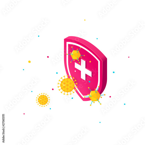 Immune system vector concept, isometric color icon