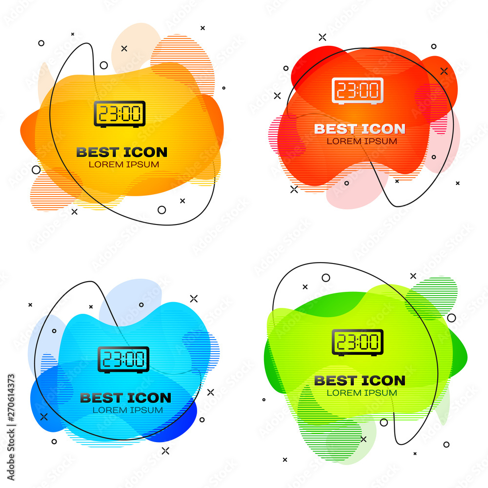 Black Retro flip clock icon isolated. Wall flap clock, number counter