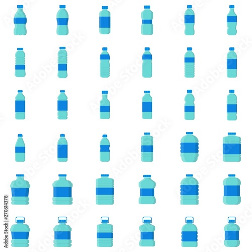 Plastic bottle icon set vector illustration  flat style