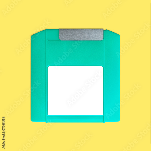 Iomega zip disk front nostalgia, isolated and presented in punchy pastel colors, for creative design cover, CD, poster, book, printing, gift card, flyer, magazine, web & print