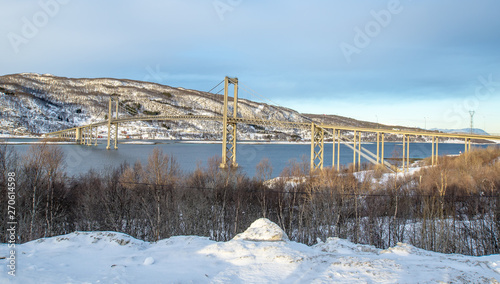 Tjeldsundbrua bridge between lofoten and mainland photo