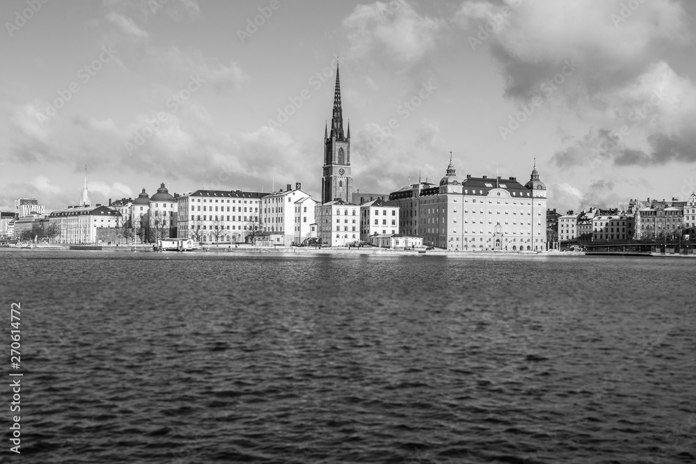 Stockholm sweden city in scandinavia black and white