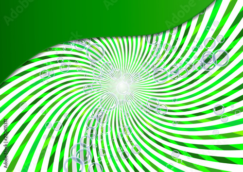 Abstract illustration of soap bubbles on a background with rays. Elements of purity and freshness for your design.