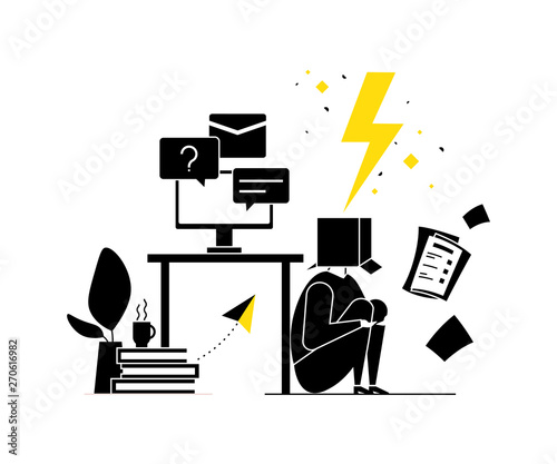 Job burnout - modern flat design style illustration