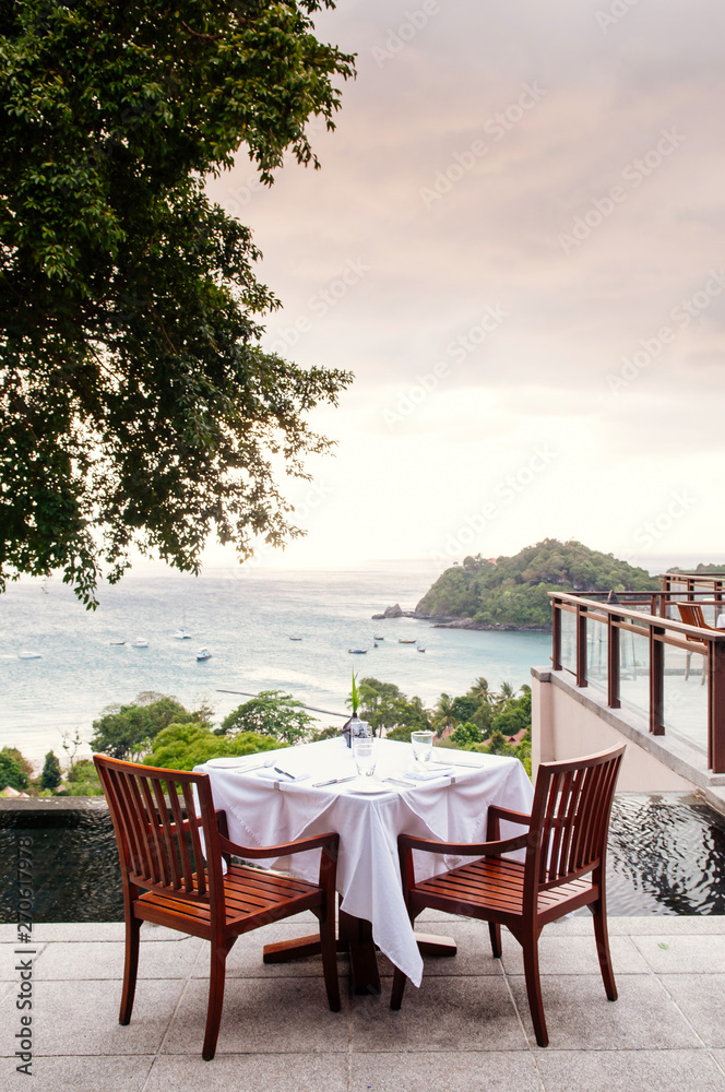 custom made wallpaper toronto digitalSea view terrace or outdoor deck with contemporary dining table