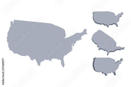United States of America, USA isometric map vector illustration, country isolated on a white background.